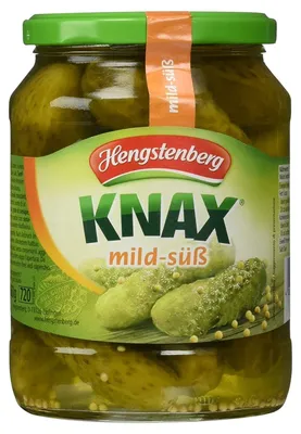 Produktbild von Hengstenberg Knax Gewürzgurken mild süß knackig eingelegt 670g