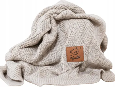 Produktbild von Babydecke Infantilo Merino Wolle 80x100cm beige für Neugeborene
