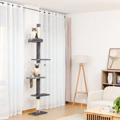 Produktbild von Famanu Katzenbaum 5-stufig mit verstellbarer Höhe - grau