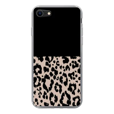Produktbild von MuchoWow® Handyhülle Schutzhülle Hülle für iPhone SE 2020 Panther Druck - Tiere - Schwarz Silikon Softcase Handy Hülle - Kartenbesitzer