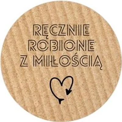 Obrázek produktu pro Kraft kulaté samolepky Handmade with Love