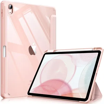 Produktbild von Fintie Hybrid Hülle für iPad Air 11 Zoll M4/M3/M2 (2026/2025/2024), iPad Air 5./4. Gen (2022/2020) 10,9 Zoll, mit Stifthalter, stoßfeste Schutzhülle mit transparenter Hartschale, Roségold