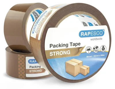 Produktbild von Verpackungsklebeband Paketklebeband - 50 mm x 60 m - Braun - 3 Stück - Feuchtigkeitsbeständig