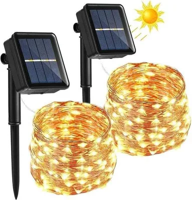 Obrázok produktu pre Solárne osvetlenie 14 m, 120 LED diód, teplá biela, vodotesné, na Vianoce
