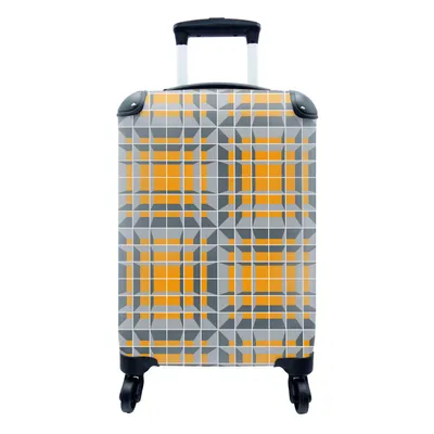 Produktbild von MuchoWow® Koffer Handgepäck Trolley Rollkoffer Kleine Reisekoffer mit 4 Rollen - Würfel - Muster - 3D - Cabin Size < 55x40x23 cm & 55x40x20 cm - Fotokoffer - Kabinenkoffer - Boardgepäck - Reise-Box - Reisekoffer - Reisegepäck - Koffer mit Bild - Trolley für Kinder