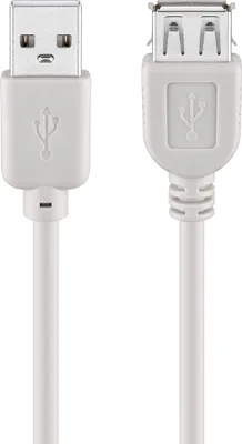Image de Goobay 50962 Câble d'extension USB 2.0 Hi-Speed, gris, 5 m - USB 2.0 mâle (type A) > USB 2.0 femelle (type A)