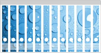 Produktbild von Wallario Ordnerrücken Sticker, selbstklebend für schmale Ordner, 12 Stück, Motiv Wassertropfen auf Blau