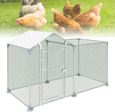 Imagen del producto de Gallinero de 2x1x1,5 metros.Jaula para gallinas con área de esparcimiento.Estructura de acero galvanizado.Gallinero con protección solar.Jaula para gallinas.Corral para gallinas.Área de esparcimiento.Jaulas para aves de corral para animales pequeños.Gallinas.Aves de corral.Conejos