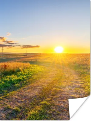 Produktbild von MuchoWow® Poster Sonne - Natur - Landschaft 90x120 cm - Wohnzimmer