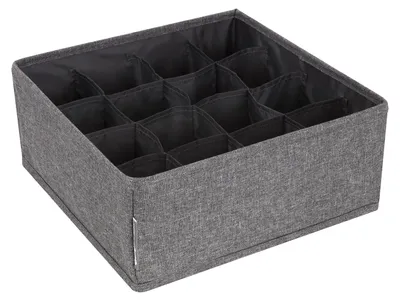 Aufbewahrungsbox 16 Fächer, faltbar, 29x29x11 cm, grau
