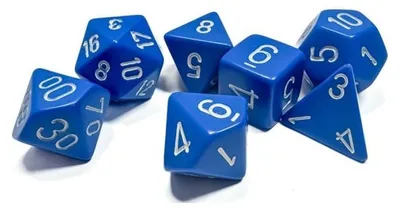 Imagen del producto de Rpg Dice Sets Blue/white Opaque Polyhedral 7-die Set – Dados – Chessex