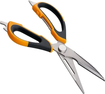 Obrázek produktu pro Kuchyňské nůžky Deiss PRO - nůžky na vaření z nerezové oceli - univerzální nůžky 8 v 1 - škrabka na zeleninu, škrabka na ryby, nůžky na kosti, nůžky na maso a drůbež - magnetický držák