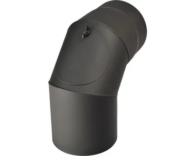 Obrázek produktu pro Koleno kouřové 200/90 mm s otvorem černé silnostěnné