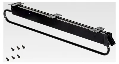 Produktbild von Ausziehbarer Kleiderbügelauszug für den Kleiderschrank, Länge 800mm, Edelstahl und Kunststoff, Schwarz