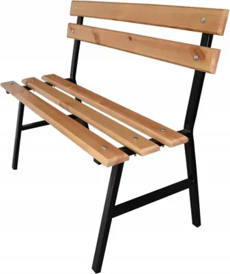 Immagine prodotto di Panca da giardino in legno con schienale 81x36x80cm panca da parco in acciaio; colore chiaro
