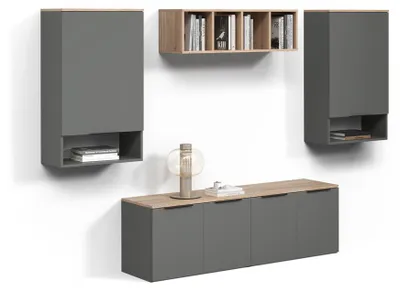Produktbild von Wohnwand Livinity Piave Anthrazit 5 Teile, Model 58987