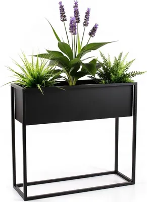 Produktbild von FRAMADO, Pflanzenständer Petto, Metallregal, Blumenständer, 60x21x60cm, Schwarz
