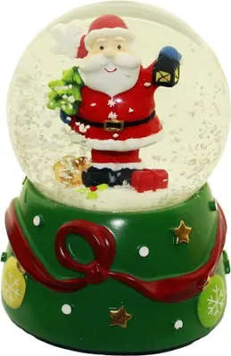 Produktbild von HAAC Schüttelkugel Musik Weihnachtsmann oder Weihnachtsrentier Glittern 15 cm