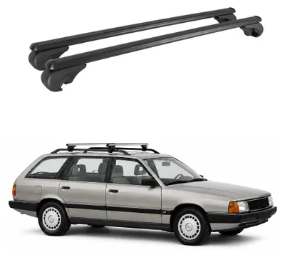 Image de Barres de toit Transversales pour Audi 100 Avant 1983-1991 Aluminium Noir 2x, Image générée par une IA