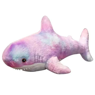 Produktbild von Plüsch Hai Kuscheltier 60 cm – Lila Regenbogen Kawaii – Weiches Stofftier