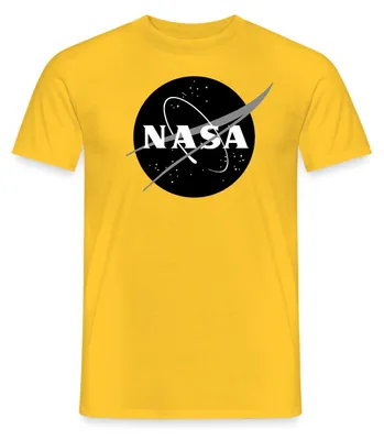 Produktbild von Spreadshirt NASA Classic Logo Schwarz Weiß Männer T-Shirt, XXL, Gelb