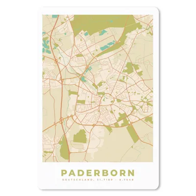 Produktbild von MuchoWow® Mauspad Mousepad Jahrgang - Paderborn - Karte - Stadtplan 18x27 cm - Mousepads - Maus Mat - Pad - Mausunterlage