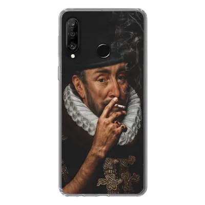 Produktbild von MuchoWow® Handyhülle Schutzhülle Hülle für Huawei P30 Lite Malerei - Zigarette - Alte Meister Silikon Softcase Handy Hülle - Handyhülle