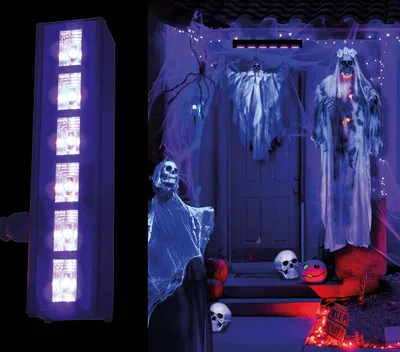 Image de Halloween Lumière d'épouvante Décoration Éclairage fantôme Jardin Fête Effet maison hantée Guirlande, Couleur : Noir