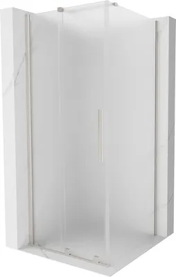 Produktbild von Mexen Velar Duschkabine 120x120 cm Frost Nickel gebürstet, Schiebetür