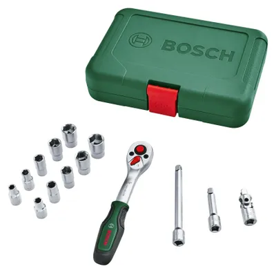Obrázok produktu pre Sada 15-dielnych klieští s račňou Bosch Handwerkzeuge, 1/4".