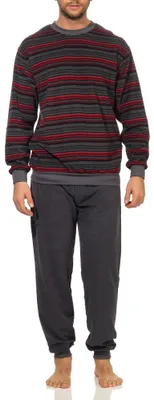 Immagine prodotto di Pigiama da uomo in spugna con polsini e collo rotondo  - disponibile anche in taglie forti - 93 751 ; rosso , 68