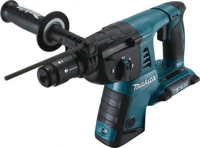 A cordless rotary hammer drill is shown against a white background.
