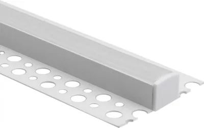 Obrázok produktu pre Biely hliníkový povrchový LED profil pre sadrokartón / sadrové dosky 2 m s matným difúzorom a koncovkami Ecolight