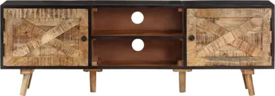 Produktbild von vidaXL TV-Schrank 140x30x46 cm Rohes Mangoholz und Massivholz Akazie