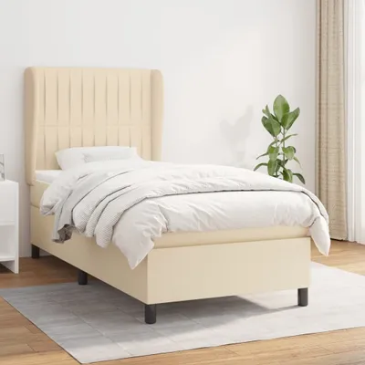 Produktbild von Boxspringbett mit Matratze Creme 100x200 cm Stoff