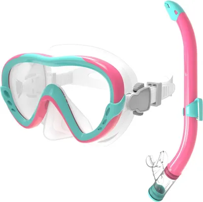 Immagine prodotto di Set da snorkeling per bambini - maschera da snorkeling anti-perdita e occhiali da immersione con boccaglio asciutto