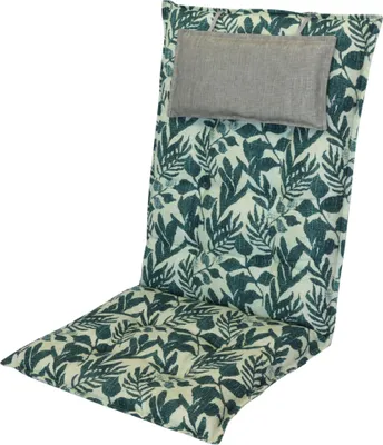 Produktbild von LILENO HOME Gartenstuhl Auflagen als [2er Set - Hochlehner] in Blätter Grün - bequeme Liegen als Sitzauflagen für Gartenmöbel - Stuhlkissen für Gartenstühle und Klappstühle MAR