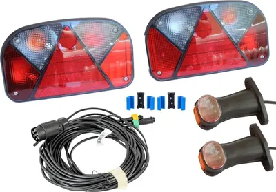 Produktbild von ASPÖCK und MANTES Anhänger Beleuchtungsset Multipoint II Rückleuchten Superpoint II Begrenzungsleuchten 7 poliger Stecker 7 m