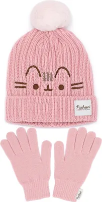 Obrázok produktu pre Pusheen - Dresová čiapka a rukavice pre ženy NS6960 (jedna veľkosť) (Pink)