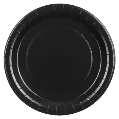 Zdjęcie produktu dla Talerzyki papierowe Okrągłe Czarny 23cm 6 szt