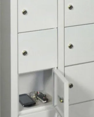 Produktbild von Kleinfachschrank - 8 Fächer - 820 x 460 x 200 mm (HxBxT) - tiefschwarz/reinorange