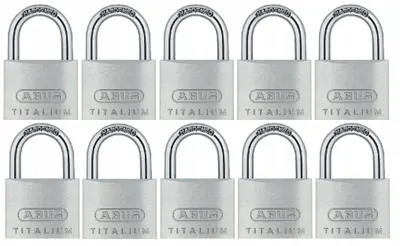 Produktbild von Abus Titalium 64TI/20 Set 10 Vorhängeschlösser Gleichschließend