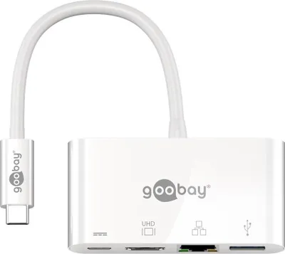 Produktbild von Goobay 62105 laptop dock/port replicator Wired USB 3.2 Gen 1 (3.1 Gen 1) Type-C White