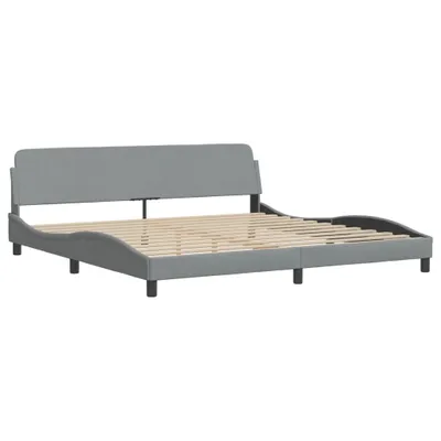 Image de Cadre de lit Dover gris clair 200x200 cm tissu