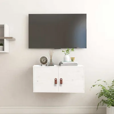 Immagine prodotto di The Living Store Armadio a muro bianco 60x30x30 cm in legno di pino massiccio