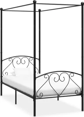 Produktbild von vidaXL Himmelbett-Gestell Schwarz Metall 100 x 200 cm