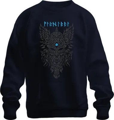 Produktbild von Vikingerhelm Wikinger Valknut nordisch Keltisch Ornamente Uni Sweatshirt Pullover, Navy, S