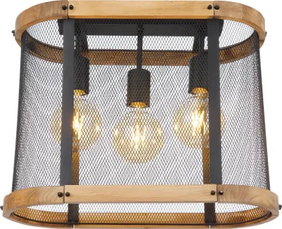 Produktbild von Globo Lighting Deckenleuchte Metall schwarz matt, 3x E27