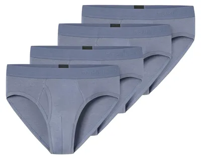Image de Schiesser - Lot de 4 slips pour hommes, modèle Rioslip Rib, couleur bleu-gris, taille 9