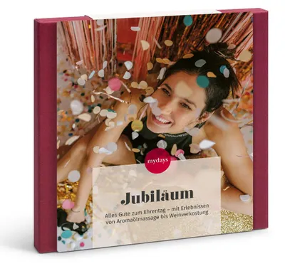 Produktbild von mydays Geschenkbox Zum Jubiläum; Erlebnis verschenken oder selbst erleben; Gutschein für 1 Person(en)